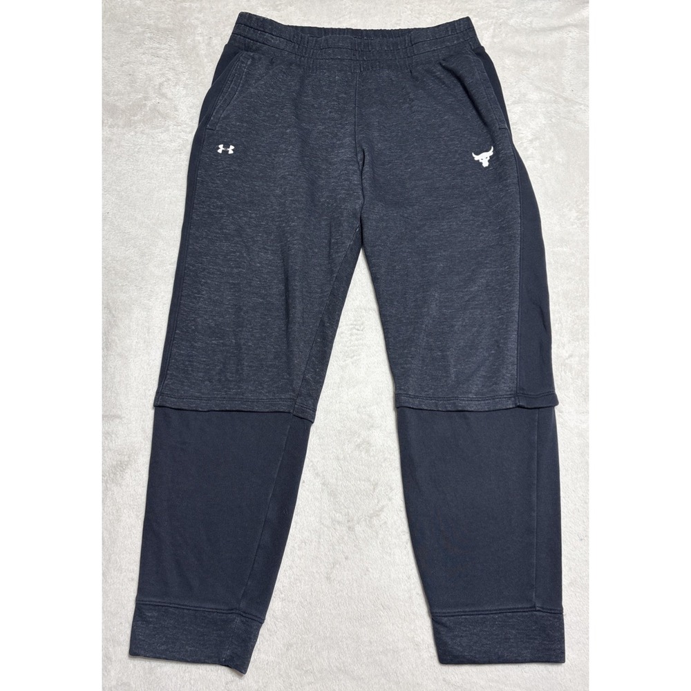 Under Armour Project Rock Joggers Womens Large Black Fleece 1351908